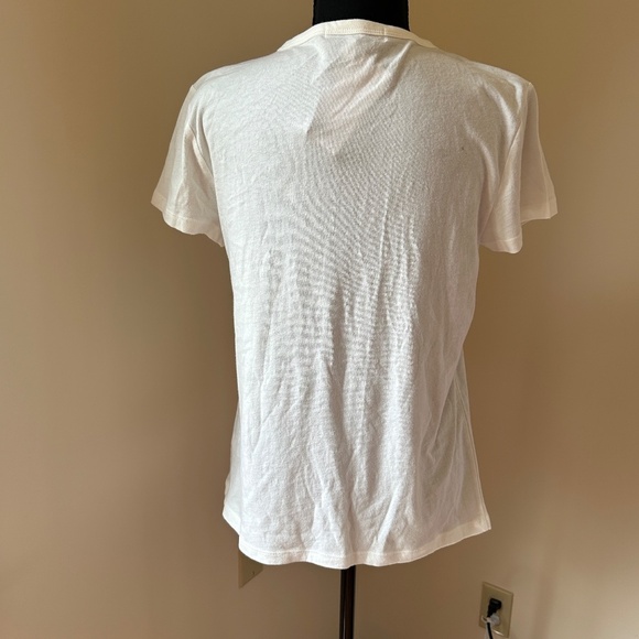 *ELIZABETH AND JAMES* Off-White Short Sleeve Scoop Neck Shirt NWT Size Small - Picture 4 of 9
